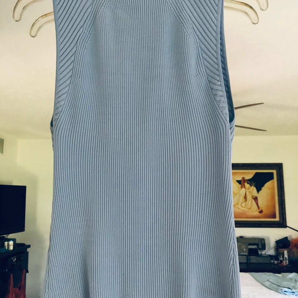 White House Black Market Ribbed Blue Tank Top - Picture 2 of 5